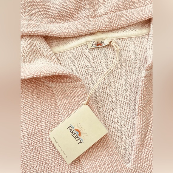 Faherty Seabrook French Terry Pullover Hoodie Womens Size L Poncho Light Pink - Picture 5 of 8
